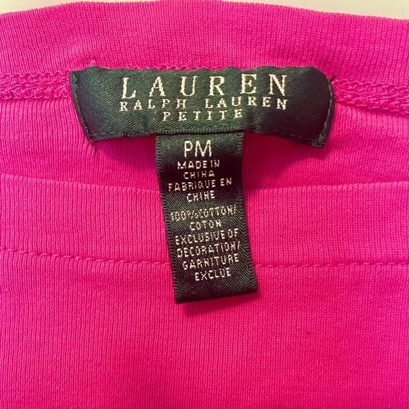 Ralph Lauren Pink Boatneck Cuffed Short Sleeve Shirt Size PM - Picture 3 of 3